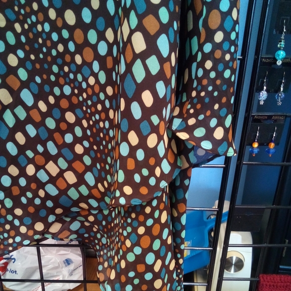 Russell Kemp 4X Multicolored Pattern Skirt handkerchief hem elastic waist Pretty - Picture 4 of 5